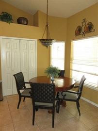 Round Wood Kitchen Dining Table Set