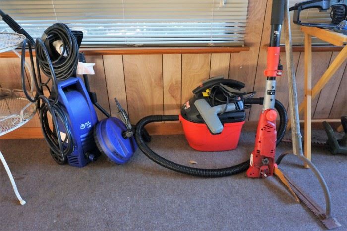power washer, vacuum