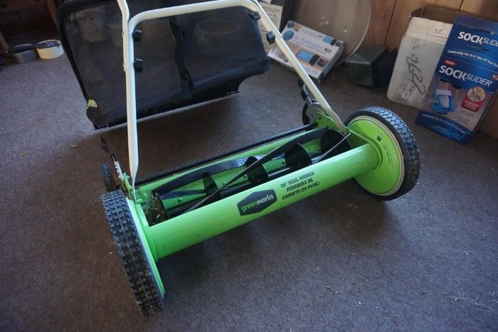 Greenworks push mower with bag