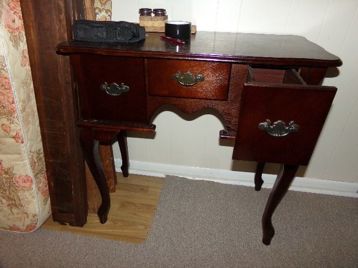 Very Nice Small Hard Wood Desk with Drawers