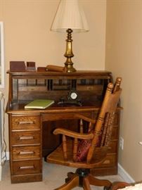 Vintage early American roll top desk