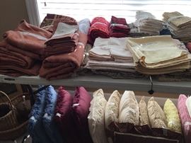 Pillows, tablecloths, placemats, napkins