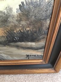 Signature on picture - oil