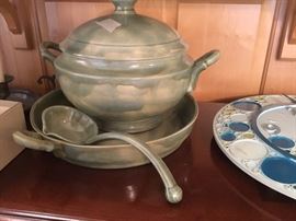 Gravy boat, ladle and under dish - matching set