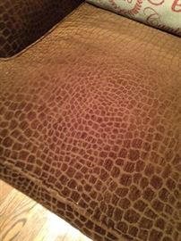 Reptile-looking-skin-fabric on the chairs