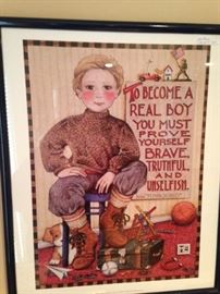 "To become a real boy .  .  . "  framed art