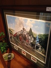 Train framed art