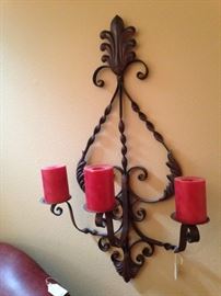 Iron works wall candle holder