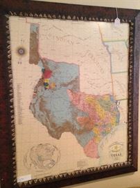 Framed map of The Republic of Texas (1845)
