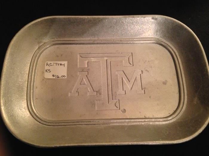 Texas A&M pewter  platter
