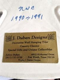 J. Duban Design wall hangings - signed & dated