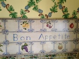 "Bon  Appetite" - painted wall hanging