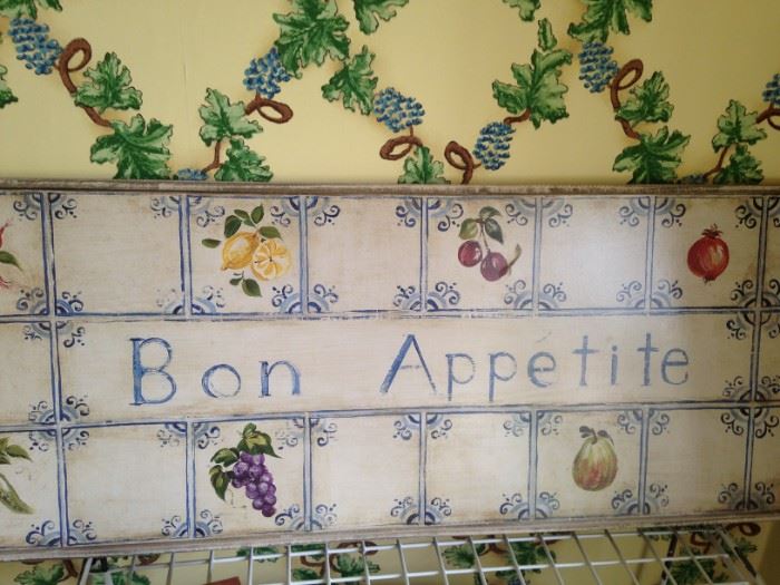 "Bon  Appetite" - painted wall hanging