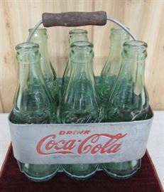 Metal Coke Carrier w/Brownsville,TN & Covington,TN Bottles