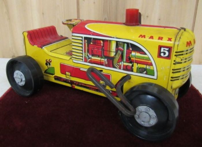 Tin Wind Up Marx Toys Tractor