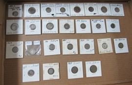 Group of Coins - All 1 Lot - Liberty Seated Dimes - Half Dimes - 3 Cent Coins