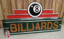 Neon Billiards Sign - Needs Neon Replaced