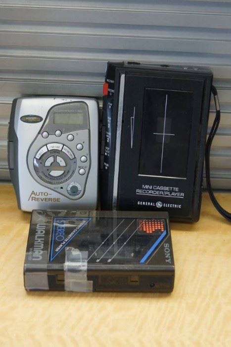 3 Portable Cassette Players Including Sony Walkma ...