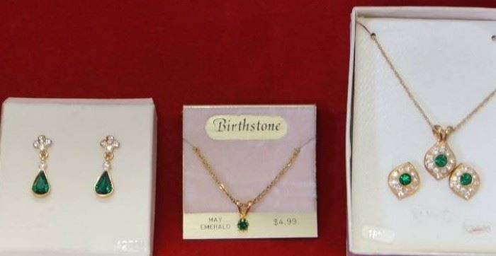 May Birthstone Emerald  Jewelry Lot