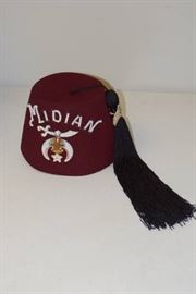 Vintage Shriners Midian Fez Hat With Black Tassel ...