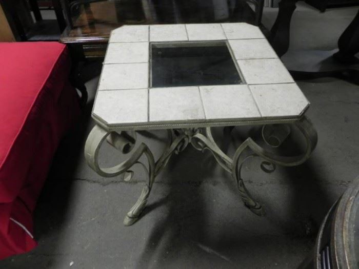 Metal Tile Glass End table