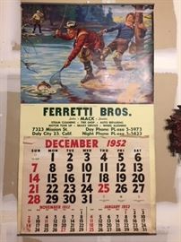 1952 Fishing calendar