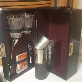 Vintage Portable Cocktail Mix Set