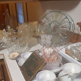 Lots of glass serving ware