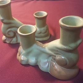 Frankoma Snail Double Candlesticks, #304