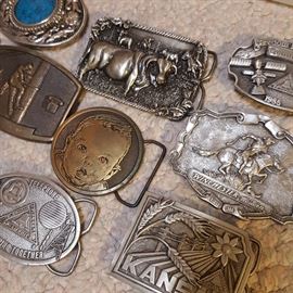 Vintage Buckles, including Gerber Promotional (center) and Winchester