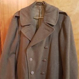 WWII Era Enlisted Wool Trench Coat - PERFECT CONDITION!