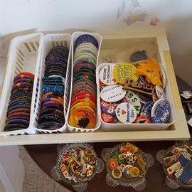 River Fest Buttons from '80's, '90's & '00's. Several Botton's still in packets