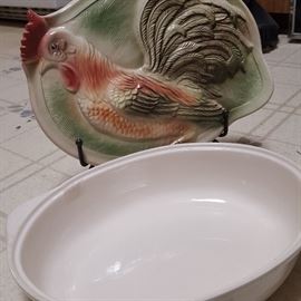 Vintage Bell-Rea of California Rooster Dish