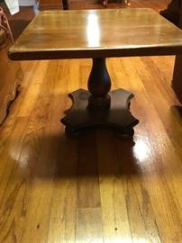 #5	baumritter pedestal end table  16x20 square 2@ $75 ea	 $150.00 	
