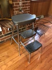 #8	vintage step stool 24 tall metal 	 $25.00 	