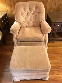 #13	swivel button back  rocker w ottoman mauve color 	 $75.00 	