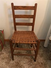 #18	(2) basketweave seat chairs $25ea	 $25.00 	
