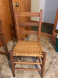 #18	(2) basketweave seat chairs $25ea	 $25.00 	