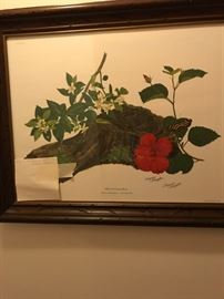 #38	Mary Wampler Print Hibiscus and Orange Blossom 	 $75.00 	