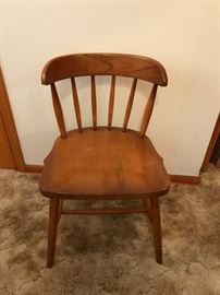 #43	odd chair maple w spindle back 	 $20.00 	