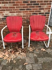#69	red metal spring chairs 2@ 40 ea	 $80.00 	
