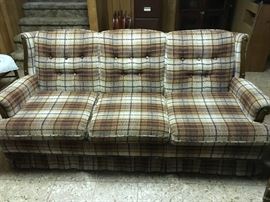 #73	bryant furniture brown plaid sofa 74 long	 $30.00 	