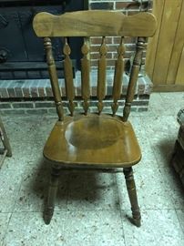 #78	(3) dining chairs dark wood slat back @ 30 ea	 $90.00 	