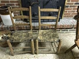 #79	(2) basket seat chairs $30ea	 $60.00 	