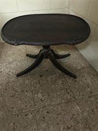 #87	as is kidney shape pedestal end table 26x18x16	 $30.00 	