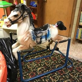 #112	clip clop spring horse 	 $25.00 	