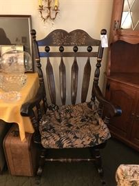 #56	ethan allen black and gold painted rocker 	 $65.00 	
