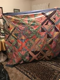 #141	Full size quilt top patchwork	 $30.00 	