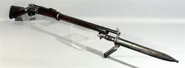 U.S. Springfield Armory, Model 1898 30-40 Krag, Bolt-Action Rifle, SN# 383572 With Bayonet, Cartouche On Stock