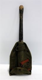 U.S. Army Carrier Entrenching Tool Marked U.S. Ames 1945 With Cover